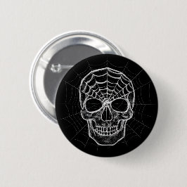 Spiderweb Skull Button