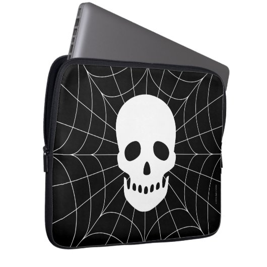 Spiderweb Skull Electronics Bag Laptopschutzhülle (Vorne Rechts)