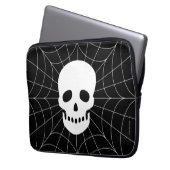 Spiderweb Skull Electronics Bag Laptopschutzhülle (Vorderseite Links)