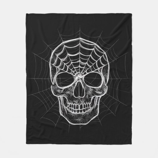 Spiderweb Skull Fleecedecke (Vorderseite)