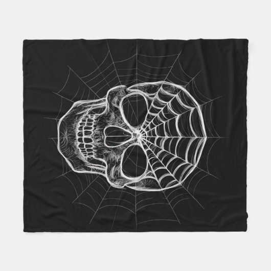 Spiderweb Skull Fleecedecke (Vorderseite (Horizontal))