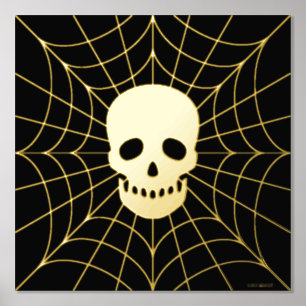 Spiderweb Skull Foil Print Foliendrucke