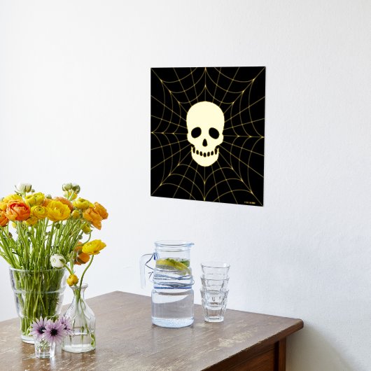 Spiderweb Skull Foil Print Foliendrucke (Ablage(Küche))