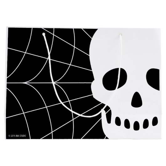 Spiderweb Skull Große Geschenktüte (Rückseite)
