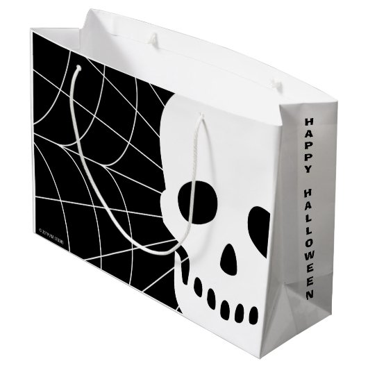 Spiderweb Skull Große Geschenktüte (Rückseite Schrägansicht)