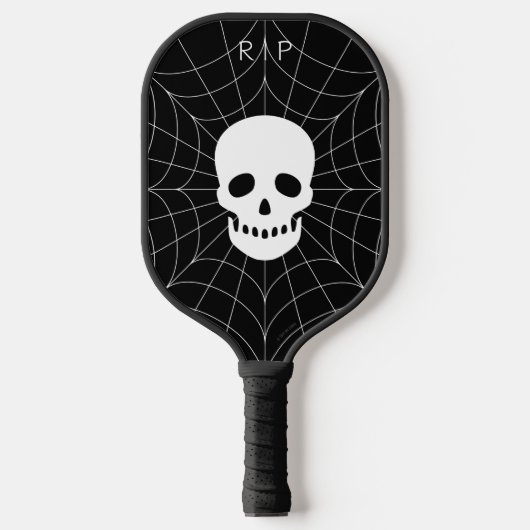 Spiderweb Skull Pickleball Paddle (Vorderseite)