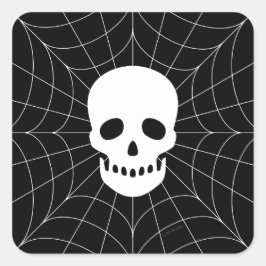 Spiderweb Skull Sticker