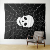 Spiderweb Skull Tapestry Wandteppich (Beispiel (Horizontal))