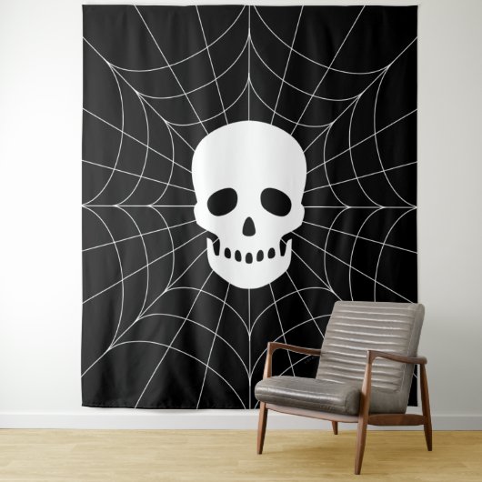 Spiderweb Skull Tapestry Wandteppich (Beispiel)