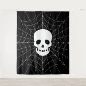Spiderweb Skull Tapestry Wandteppich (Vorderseite)