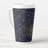 Spiderweb spinnen stars black gold Vintag book Milchtasse (Linke Ecke)