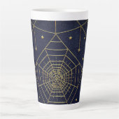 Spiderweb spinnen stars black gold Vintag book Milchtasse (Vorderseite)