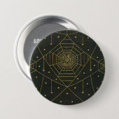 Spiderweb spinnen stars schwarz und gold button (Vorne & Hinten)