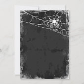 Spiderweb + Vintages Skript Verfallenes Halloween- Einladung (Rückseite)
