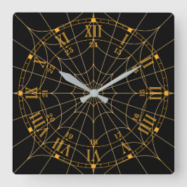 Spiderweb Wall Clock Quadratische Wanduhr