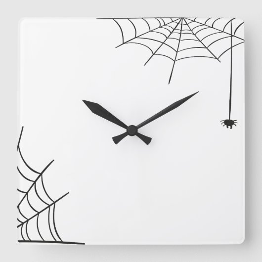 Spiderweb Wall Clock Quadratische Wanduhr (Vorderseite)