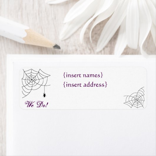 Spiderweb Wedding Rücksendeadressen-Aufklebers (Insitu)