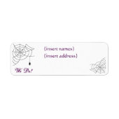 Spiderweb Wedding Rücksendeadressen-Aufklebers (Vorne)