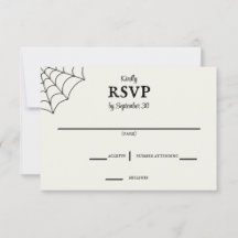 Spiderwebs Schwarz-Weiß-Gothic-Hochzeit RSVP