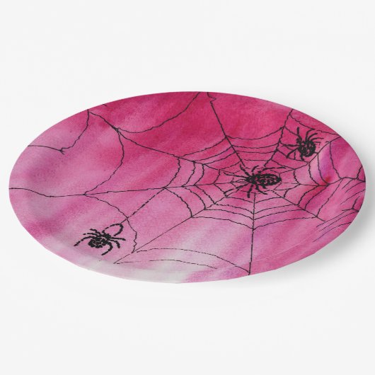 Spidery Web-Design auf Paper-Tellern Pappteller (Schrägansicht)