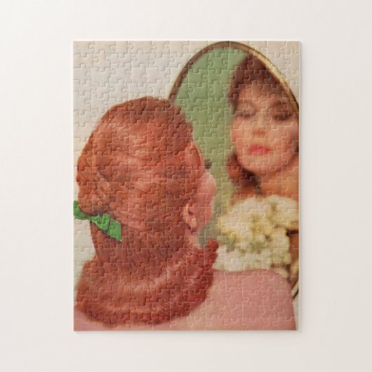 Spiegel an der Wand Puzzle (Vertikal)