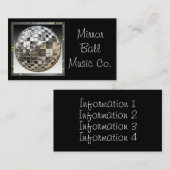 Spiegel-Ball-Musikindustrie-Karte Visitenkarte (Vorne/Hinten)