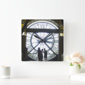 Spiegel-Bild Museé d'Orsay Innenraum Quadratische Wanduhr (Zuhause)