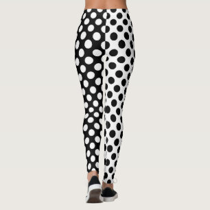 Spiegel-Gegenteil-Schwarzweiss-Tupfen Leggings