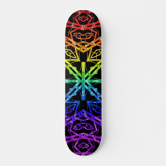 Spiegel-Kreuz (Regenbogen 2) Skateboard (Vorne)