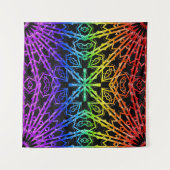 Spiegel-Kreuz (Regenbogen 2) Wandteppich (Vorderseite (Horizontal))