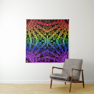 Spiegel-Kreuz (Regenbogen 2) Wandteppich