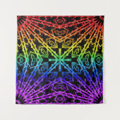 Spiegel-Kreuz (Regenbogen 2) Wandteppich (Vorderseite)