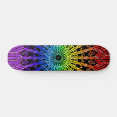 Spiegel-Mandala (Regenbogen 2) Skateboard (Horizontal)
