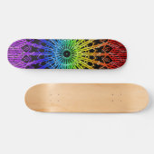 Spiegel-Mandala (Regenbogen 2) Skateboard (Horizontal)