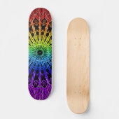Spiegel-Mandala (Regenbogen 2) Skateboard (Vorderseite)
