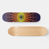 Spiegel-Mandala (Regenbogen) Skateboard (Horizontal)