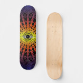 Spiegel-Mandala (Regenbogen) Skateboard (Vorderseite)