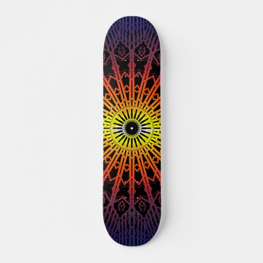 Spiegel-Mandala (Regenbogen) Skateboard (Vorne)