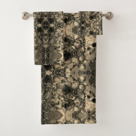 Spiegel mit samtigem Aussehen, klassisch beige Ein Badhandtuch Set