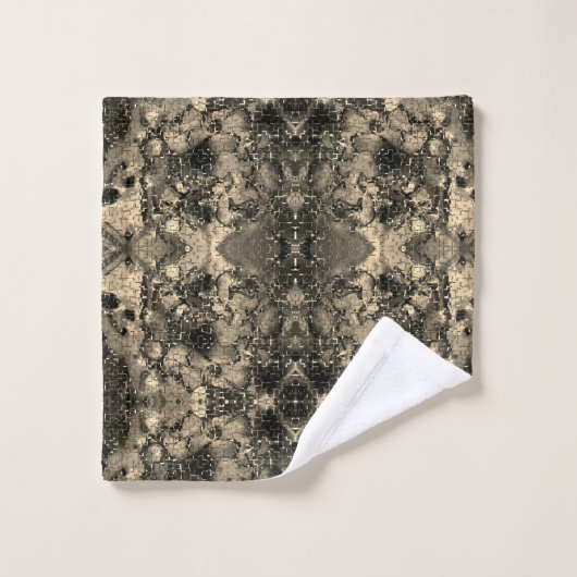 Spiegel mit samtigem Aussehen, klassisch beige Ein Badhandtuch Set (Waschlappen)