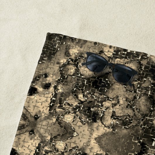 Spiegel mit samtigem Aussehen, klassisch beige Ein Strandtuch (Beispiel)