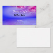 Spiegel, Reflektion, Lila, florale Visitenkarten Visitenkarte (Vorne/Hinten)