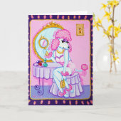 Spiegel, Spiegel an der Wand Grußkarte Karte (Gelbe Blume)