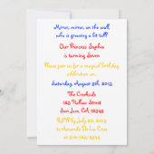 Spiegel, Spiegel auf der Wandprinzessin Einladung (Rückseite)