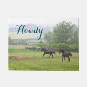 Spiegela und Pferde laufen Howdy Doormat Fußmatte