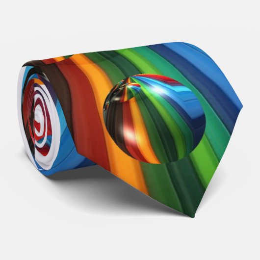 Spiegelball-Regenbogenexplosion Krawatte (Gerollt)