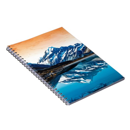 Spiegelbild eines Berges | Notebook-Journal Notizblock (Rechte Seite)