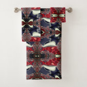 Spiegelbild mit wiederholter Form, über weiß Badhandtuch Set (Insitu)