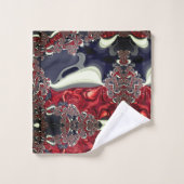 Spiegelbild mit wiederholter Form, über weiß Badhandtuch Set (Waschlappen)