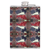 Spiegelbild mit wiederholter Form, über weiß Flachmann (Rückseite)